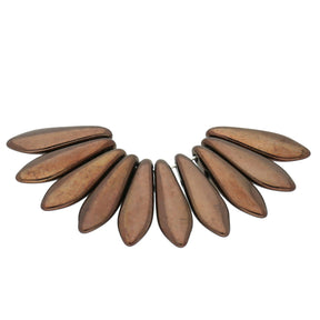 Dagger Bead 2-Loch - Dark Bronze - PerlineBeads