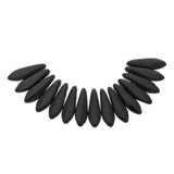 Dagger Bead 2-Loch - Jet - PerlineBeads
