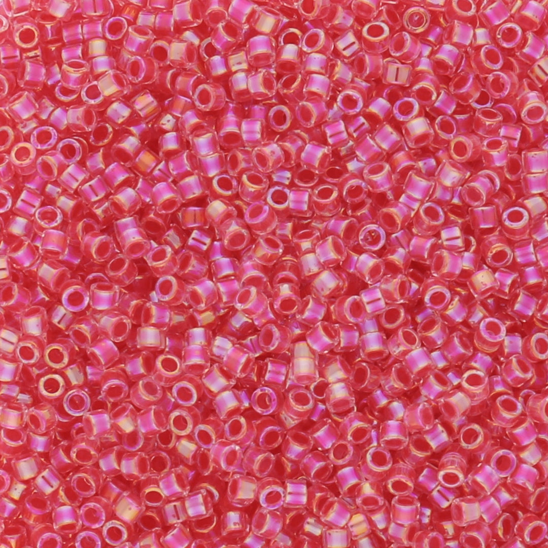 Delica 11/0 - DB075 - Lined Dark Rose - PerlineBeads