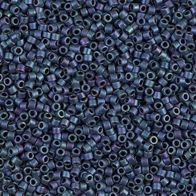 Delica 11/0 - DB1052 - Matte Metallic Blue-Green/Gold Iris - PerlineBeads