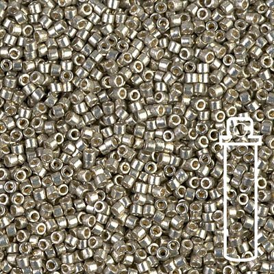 Delica 11/0 - DB1851 - Duracoat Galvanized Light Smoky Pewter - PerlineBeads