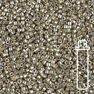 Delica 11/0 - DB1851 - Duracoat Galvanized Light Smoky Pewter - PerlineBeads