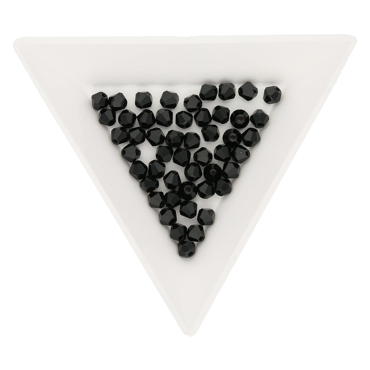 Doppelkegel 4 mm – aus Glas - Jet - PerlineBeads