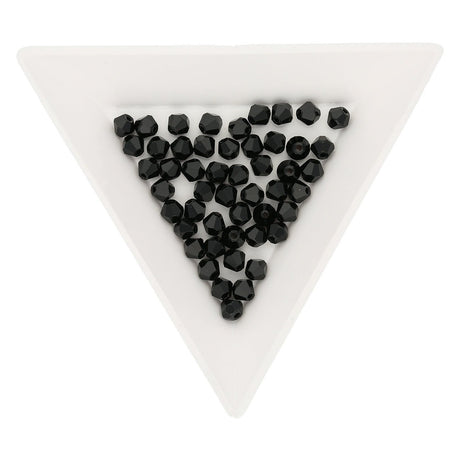 Doppelkegel 4 mm – aus Glas - Jet - PerlineBeads