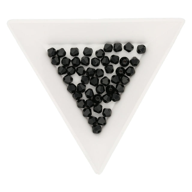 Doppelkegel 4 mm – aus Glas - Jet - PerlineBeads
