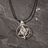 Dreidimensionaler Anhänger, Merkaba, einfacher Kreis, Silber - PerlineBeads