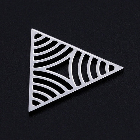 Dreieckiger, filigraner Schmuckverbinder 21,5x24,5 mm – Farbe Silber - PerlineBeads
