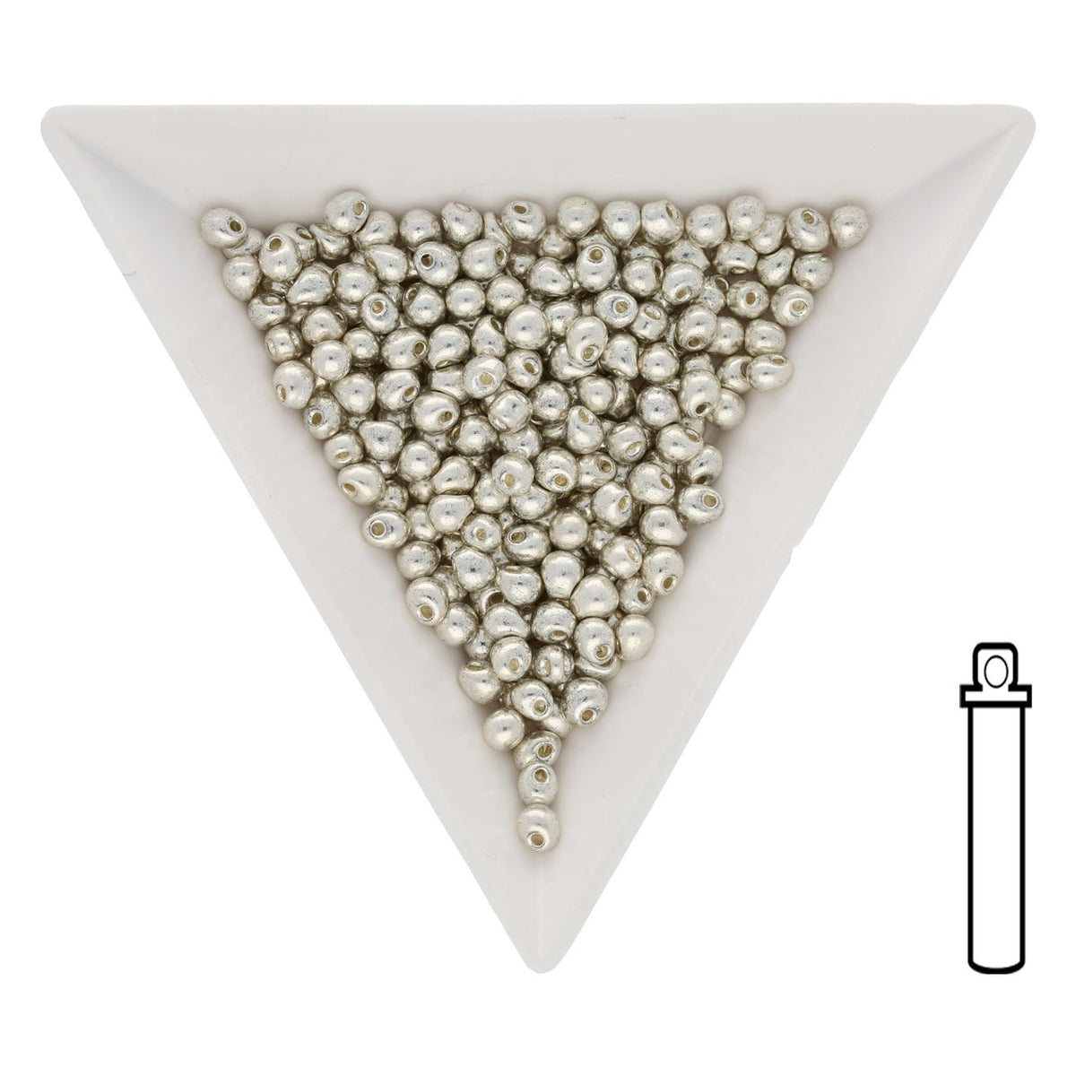 Drop Beads 3,4 mm – Galvanized Silver - PerlineBeads