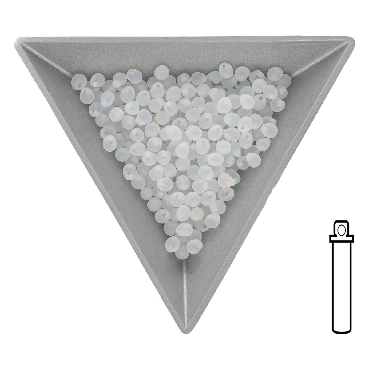 Drop Beads 3,4 mm – Matte Transparent Crystal AB - PerlineBeads