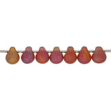 Drop Beads 3,4 mm – Matte Transparent Dark Amber - PerlineBeads