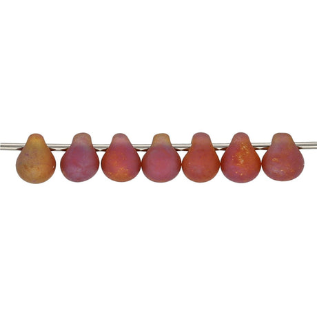 Drop Beads 3,4 mm – Matte Transparent Dark Amber - PerlineBeads