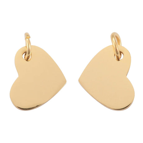 Edelstahl Charm-Anhänger Herz - Farbe Gold - PerlineBeads