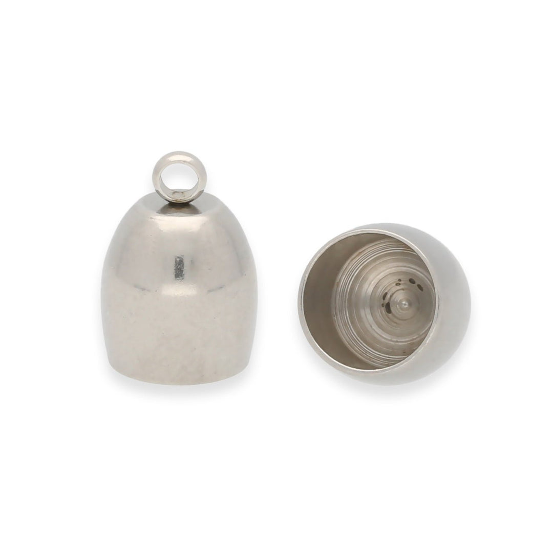 Edelstahl Endkappe-Kordelende 14 x 10 mm - Silber - PerlineBeads