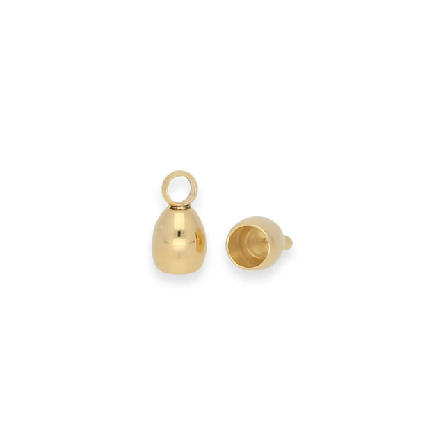 Edelstahl Endkappe-Kordelende 8 x 4,5 mm - Gold - PerlineBeads