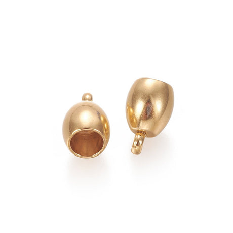 Edelstahl Endkappe-Kordelende 9 x 6 mm - Gold - PerlineBeads