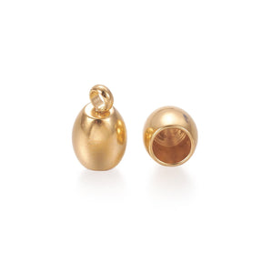 Edelstahl Endkappe-Kordelende 9 x 6 mm - Gold - PerlineBeads