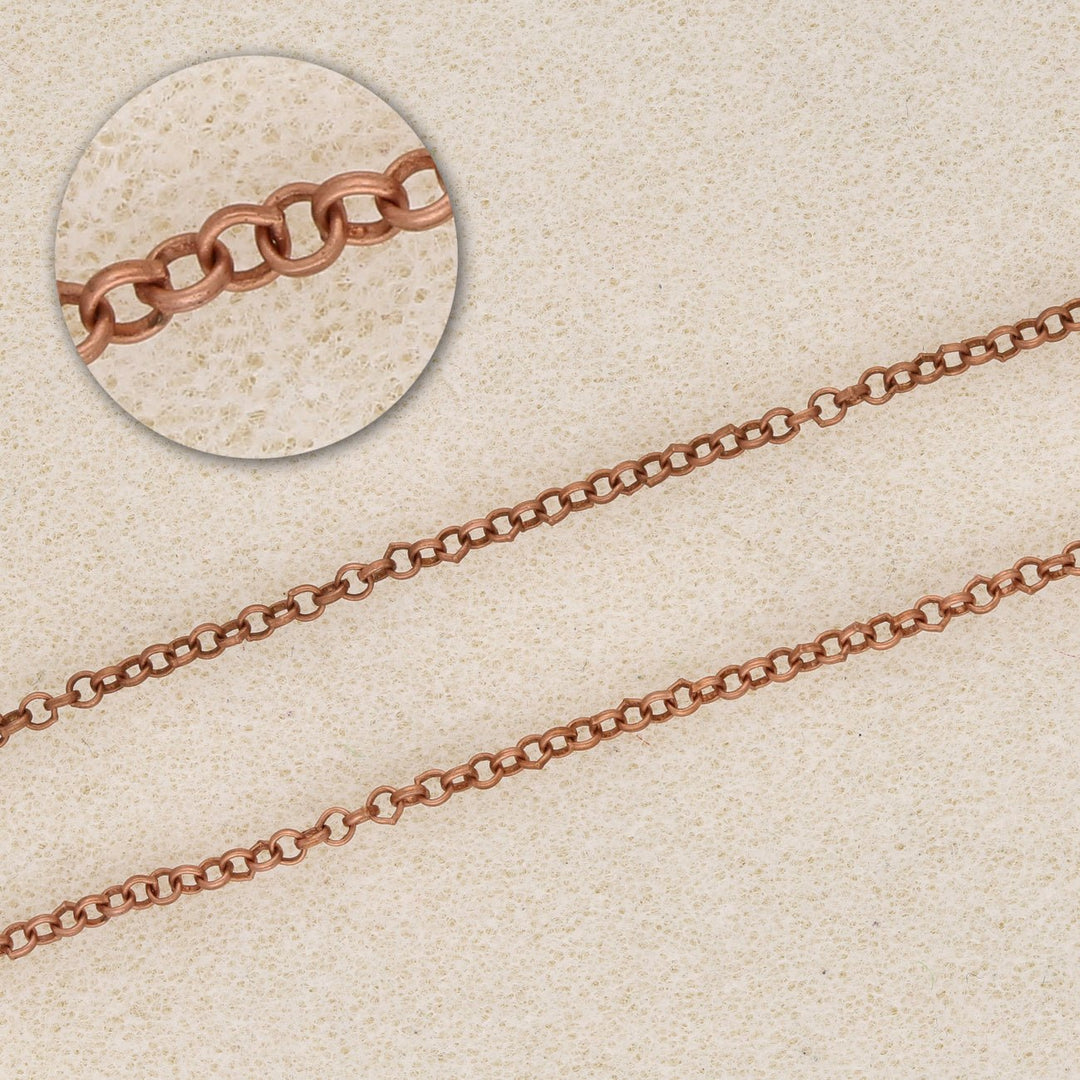Erbsenkette 2 mm, antikes Kupfer - PerlineBeads