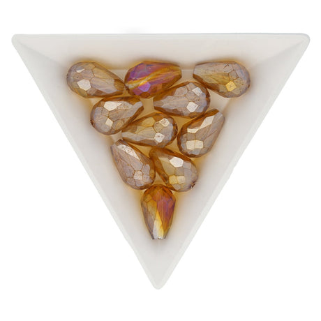 Facettierte Tropfen 15 x 10 mm – Dark Golden AB - PerlineBeads