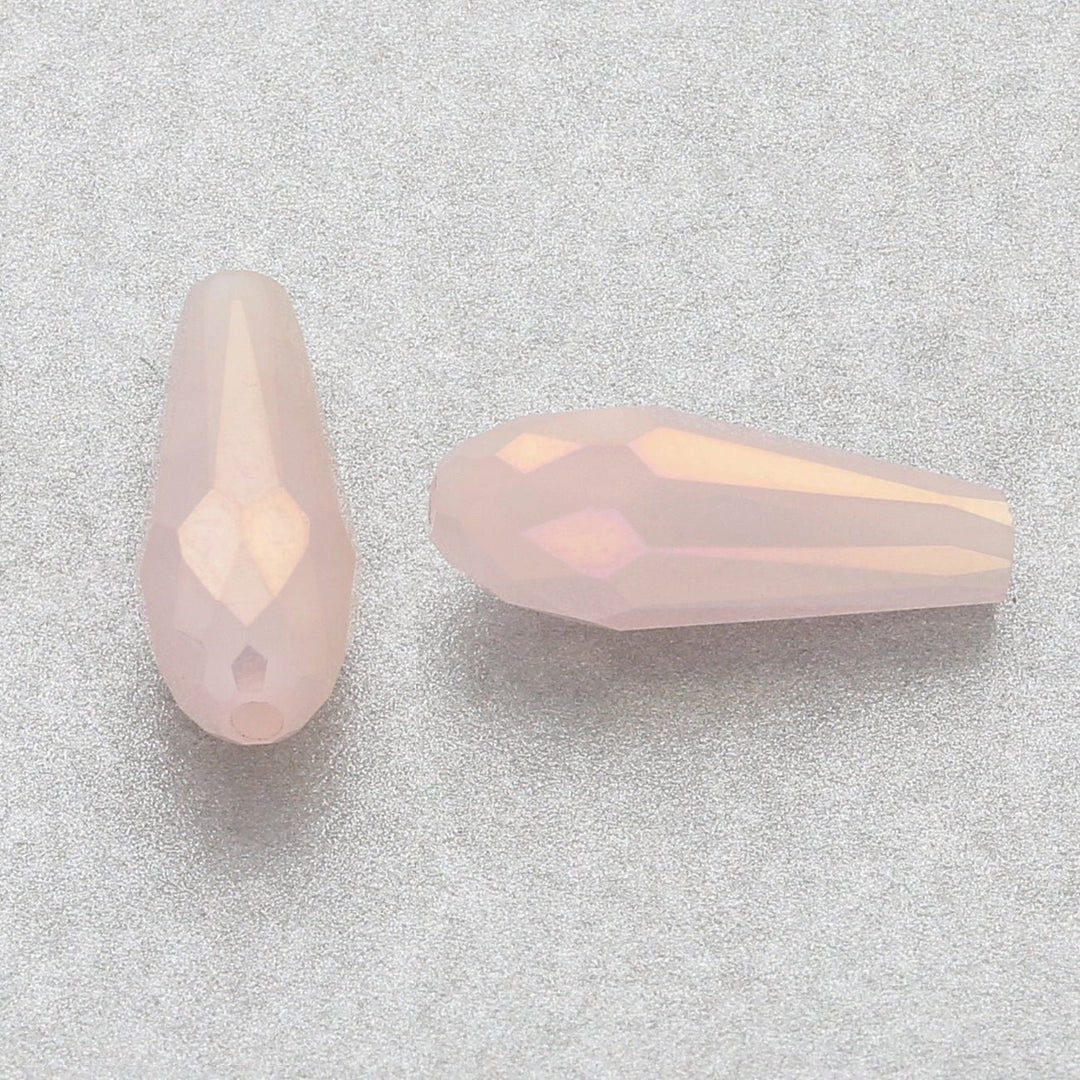 Facettierte Tropfen 15 x 6 mm – Misty Rose - PerlineBeads