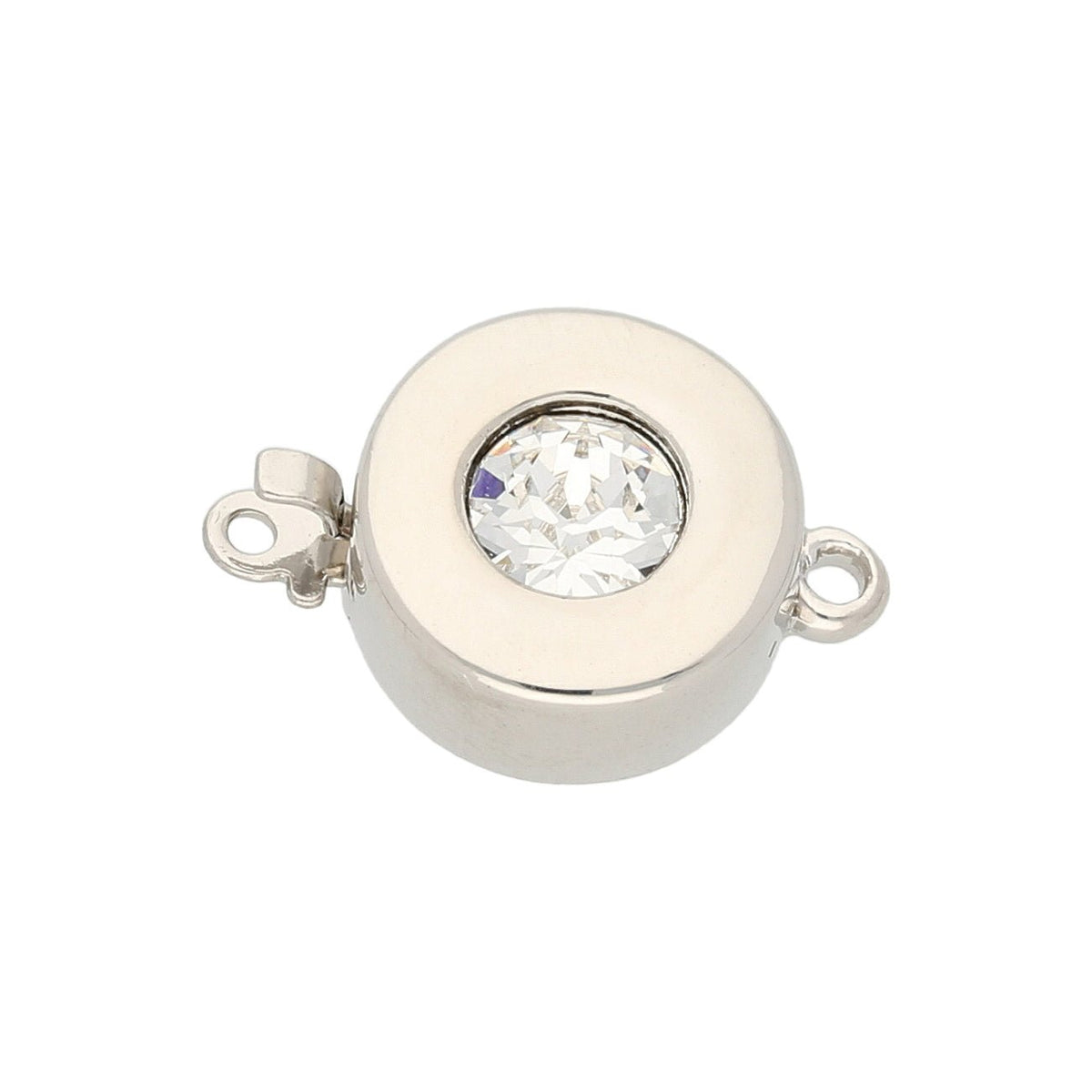 Federverschluss rund 12 mm – Auflage Rhodium - PerlineBeads
