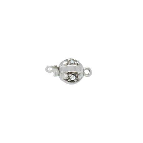 Federverschluss rund – Rhodium - PerlineBeads