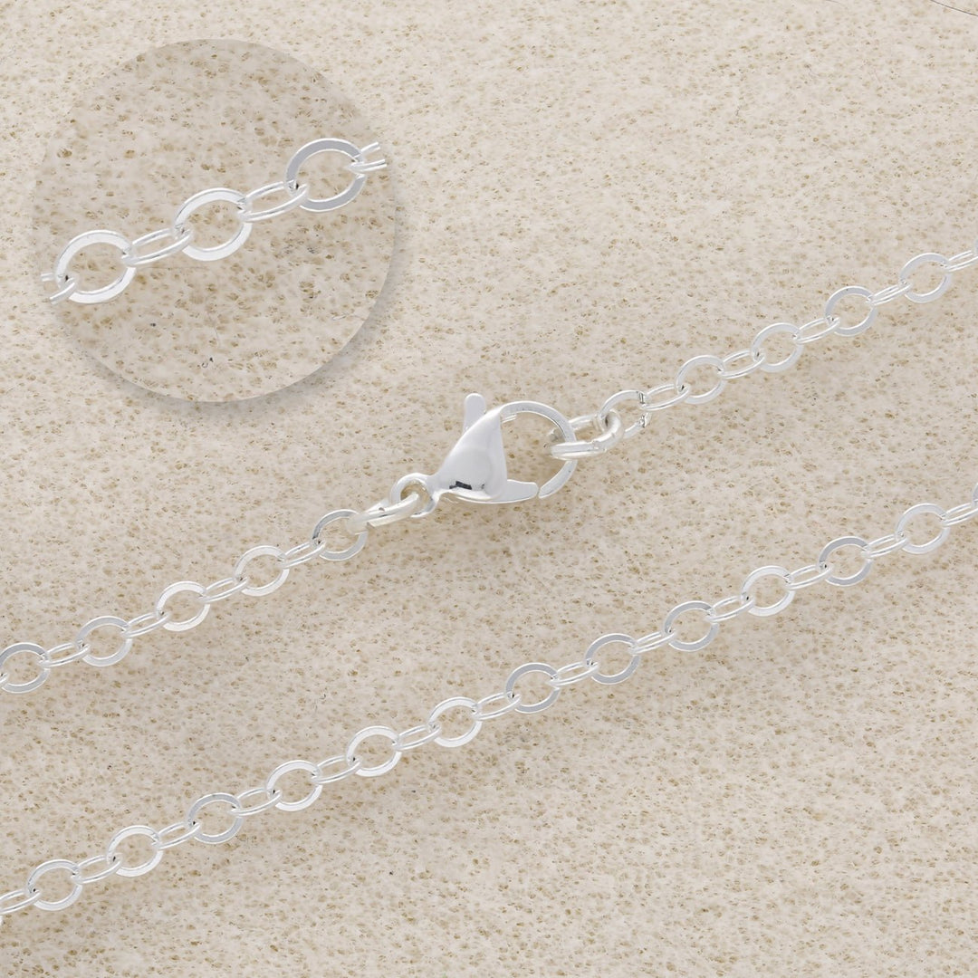 Fertige Halskette 45 cm - Farbe Silber - PerlineBeads