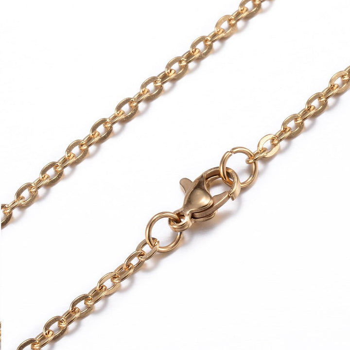 Fertige Halskette 75 cm – Edelstahl – Farbe Gold - PerlineBeads