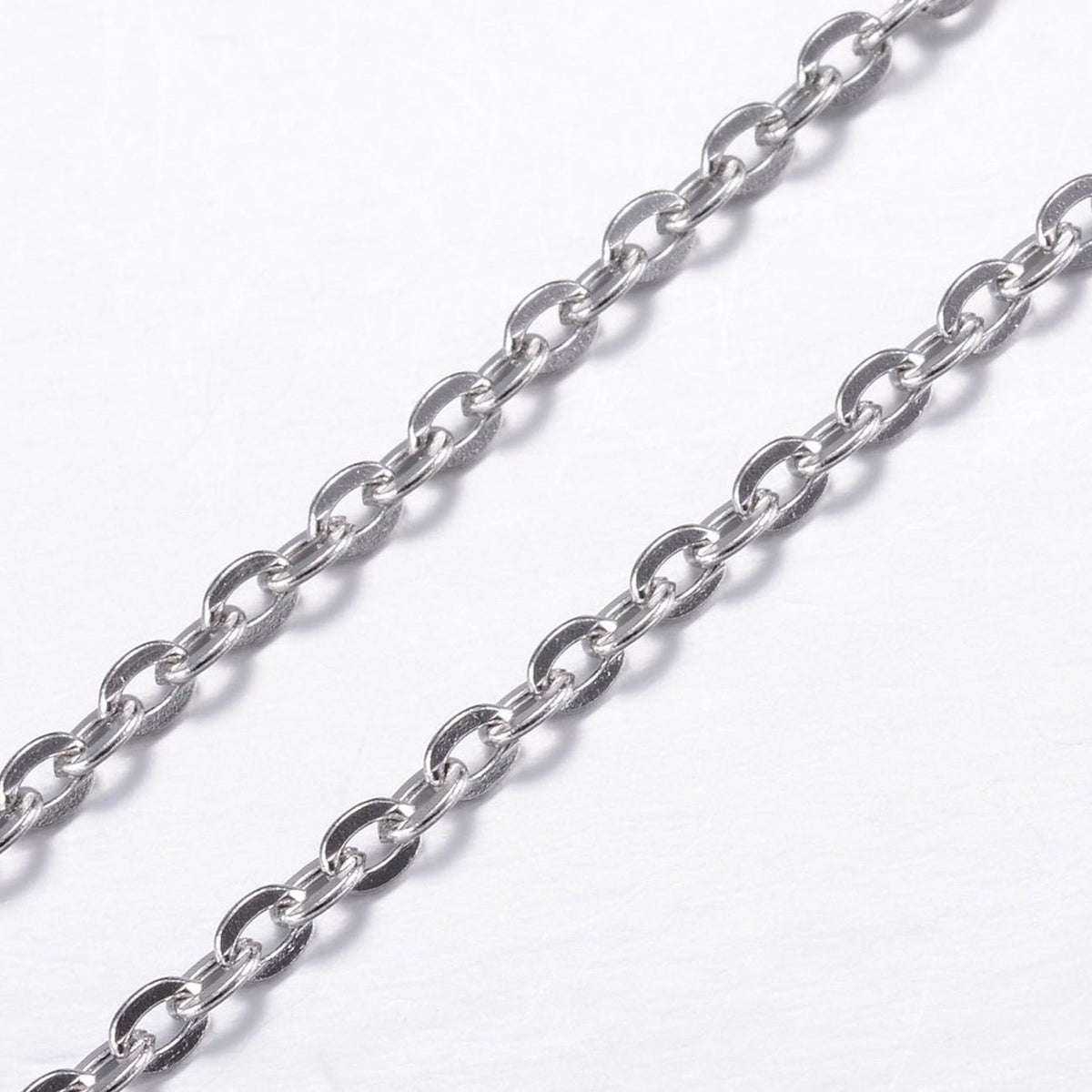 Fertige Halskette 75 cm – Edelstahl – Farbe Platin - PerlineBeads