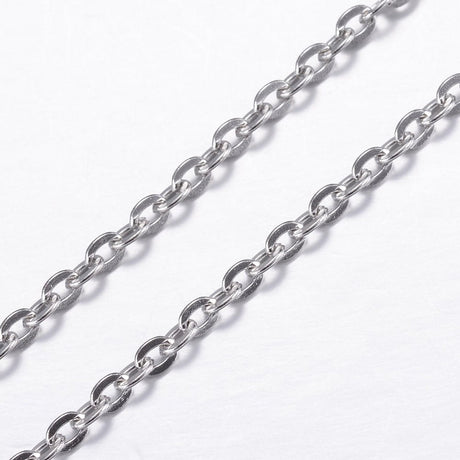 Fertige Halskette 75 cm – Edelstahl – Farbe Platin - PerlineBeads