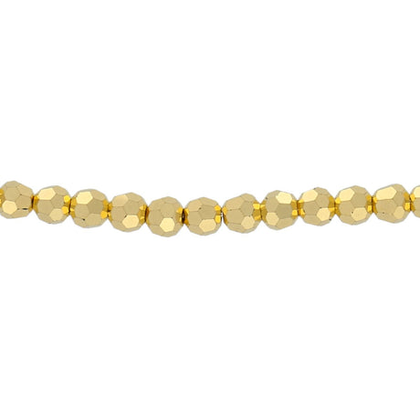 Feuerpolierte Kristall-Glasperle rund, 4 mm - Crystal Aurum Full - PerlineBeads