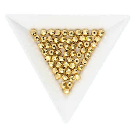 Feuerpolierte Kristall-Glasperle rund, 4 mm - Crystal Aurum Full - PerlineBeads