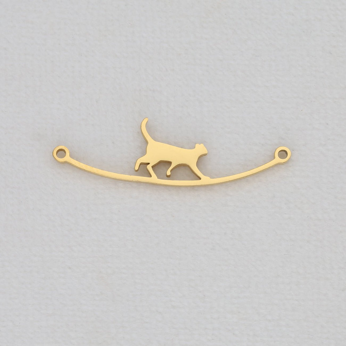 Filigraner Schmuckverbinder "Katze" – Farbe Gold - PerlineBeads