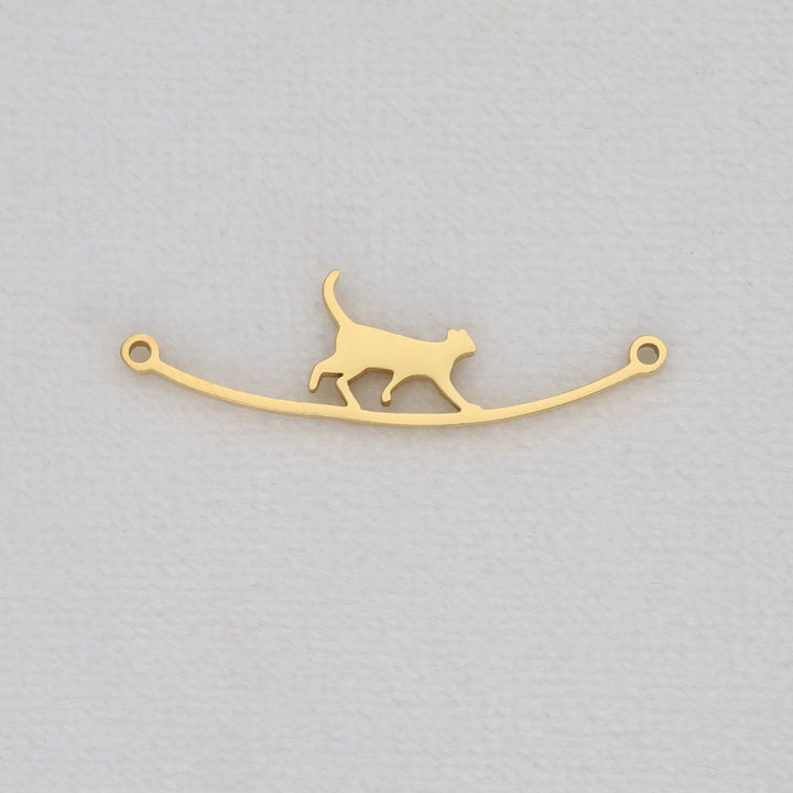 Filigraner Schmuckverbinder "Katze" – Farbe Gold - PerlineBeads