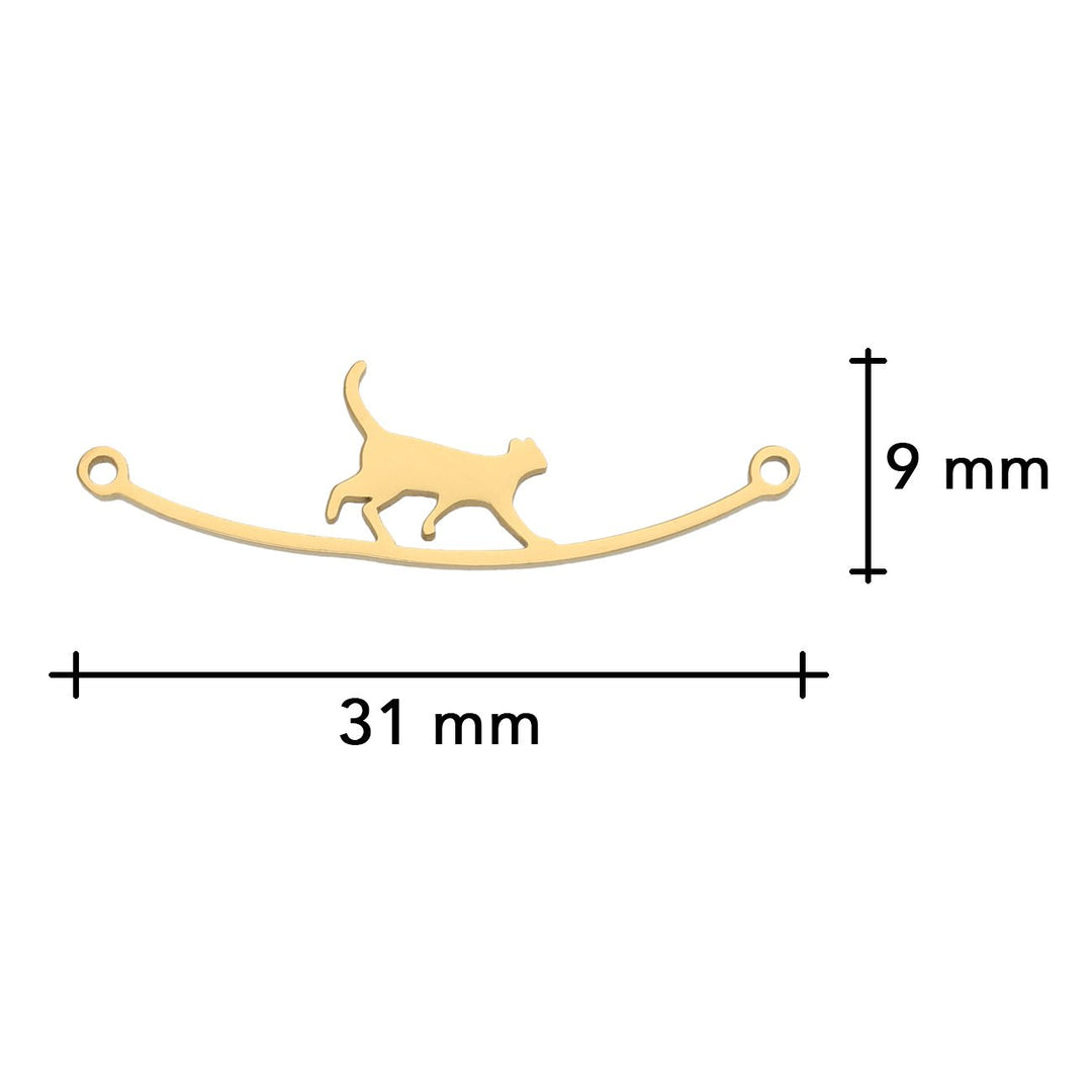 Filigraner Schmuckverbinder "Katze" – Farbe Gold - PerlineBeads