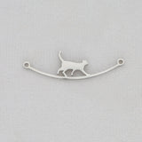 Filigraner Schmuckverbinder "Katze" – Farbe Silber - PerlineBeads