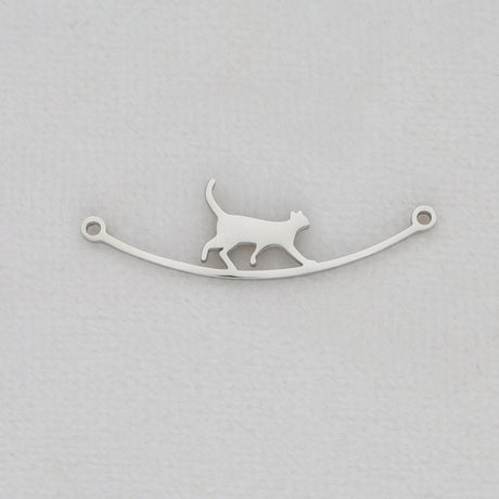 Filigraner Schmuckverbinder "Katze" – Farbe Silber - PerlineBeads