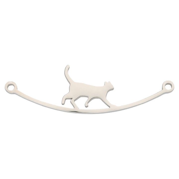 Filigraner Schmuckverbinder "Katze" – Farbe Silber - PerlineBeads