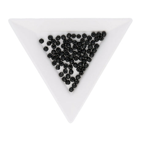 Fire polished 3 mm Glasperlen - Jet - PerlineBeads