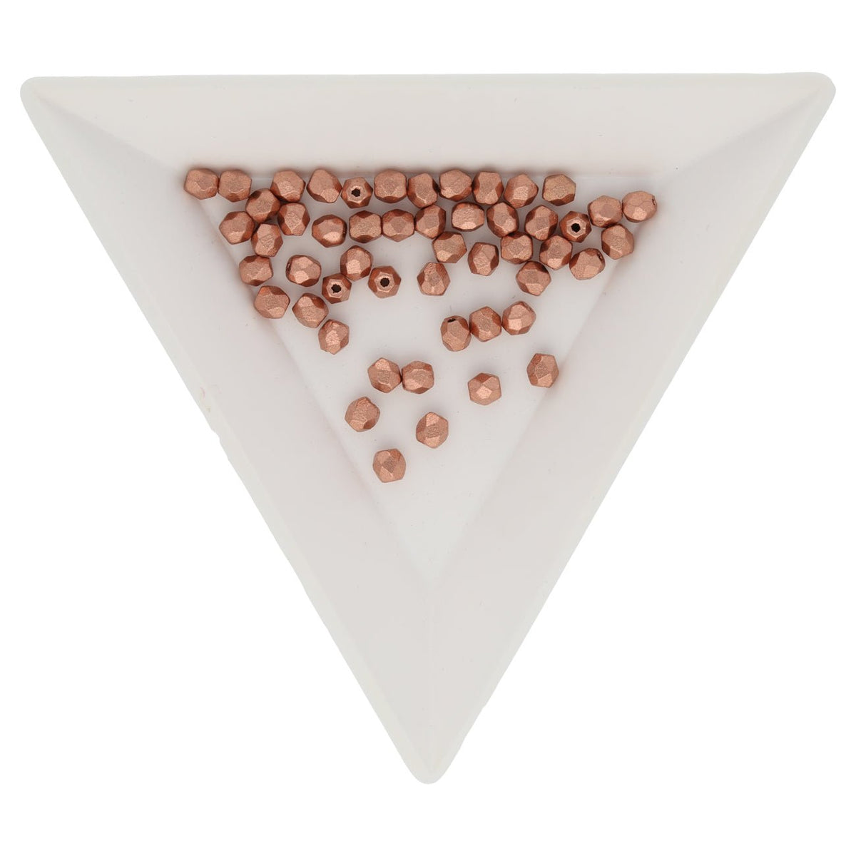 Fire polished 3 mm Glasperlen - Matte Metallic Copper - PerlineBeads