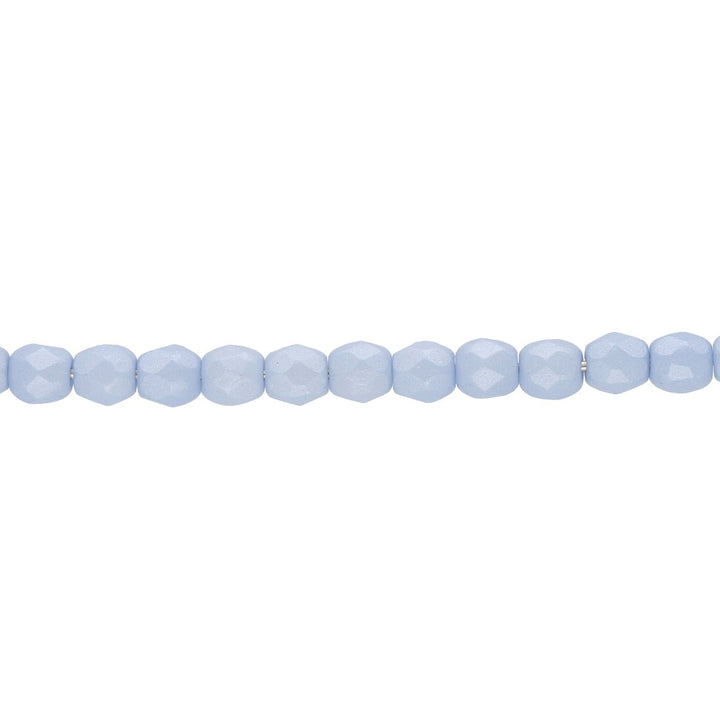 Fire polished 3 mm Glasperlen - Powdery Pastel Blue - PerlineBeads