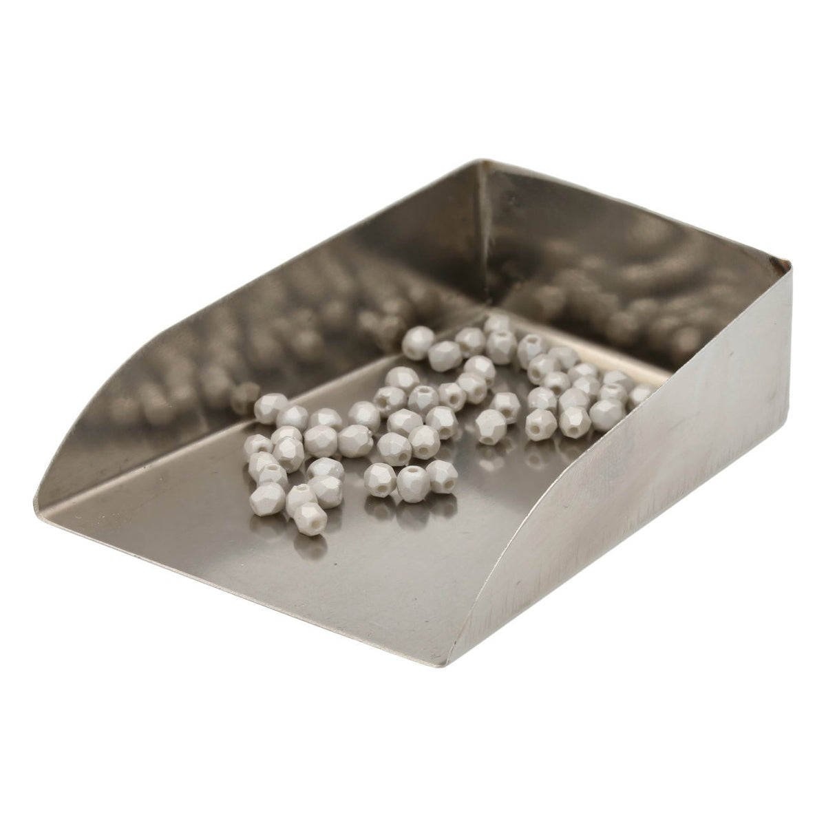 Fire polished 3 mm Glasperlen - Powdery Pastel Gray - PerlineBeads