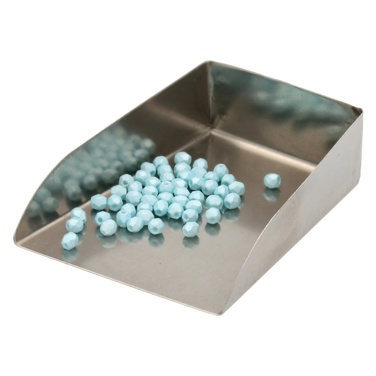 Fire polished 3 mm Glasperlen - Powdery Pastel Turquoise - PerlineBeads