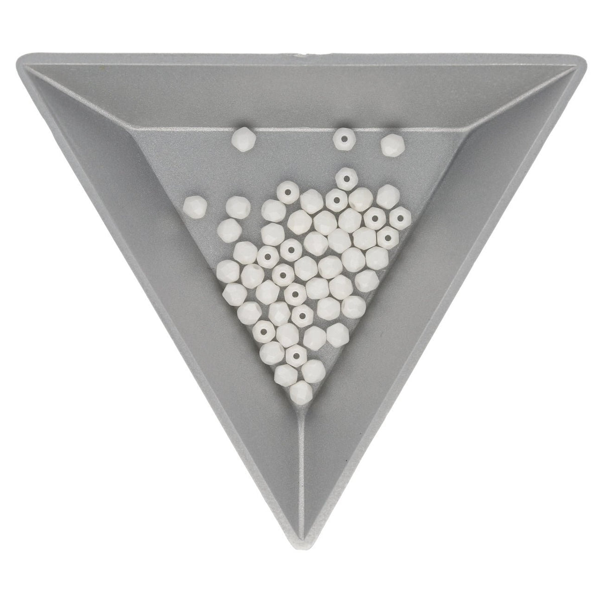 Fire polished 3 mm Glasperlen - Powdery Pastel White - PerlineBeads