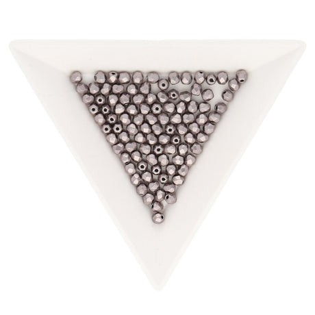 Fire polished 3 mm Glasperlen - Saturated Metallic Almost Mauve - PerlineBeads