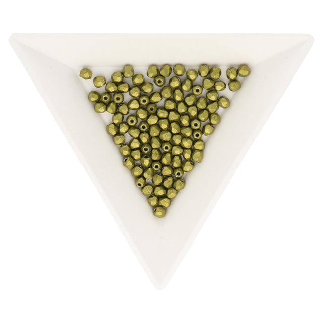 Fire polished 3 mm Glasperlen - Saturated Metallic Meadowlark - PerlineBeads