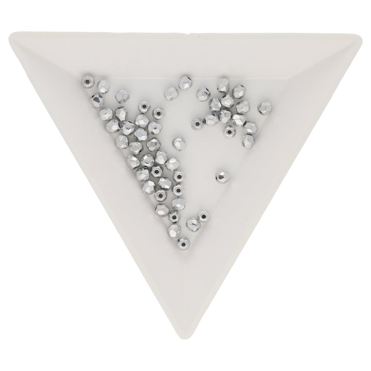 Fire polished 3 mm Glasperlen - Silver - PerlineBeads