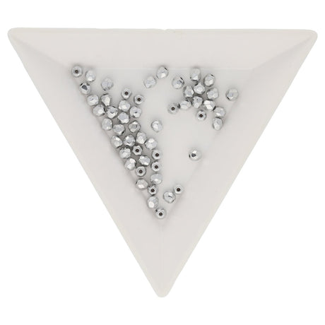 Fire polished 3 mm Glasperlen - Silver - PerlineBeads