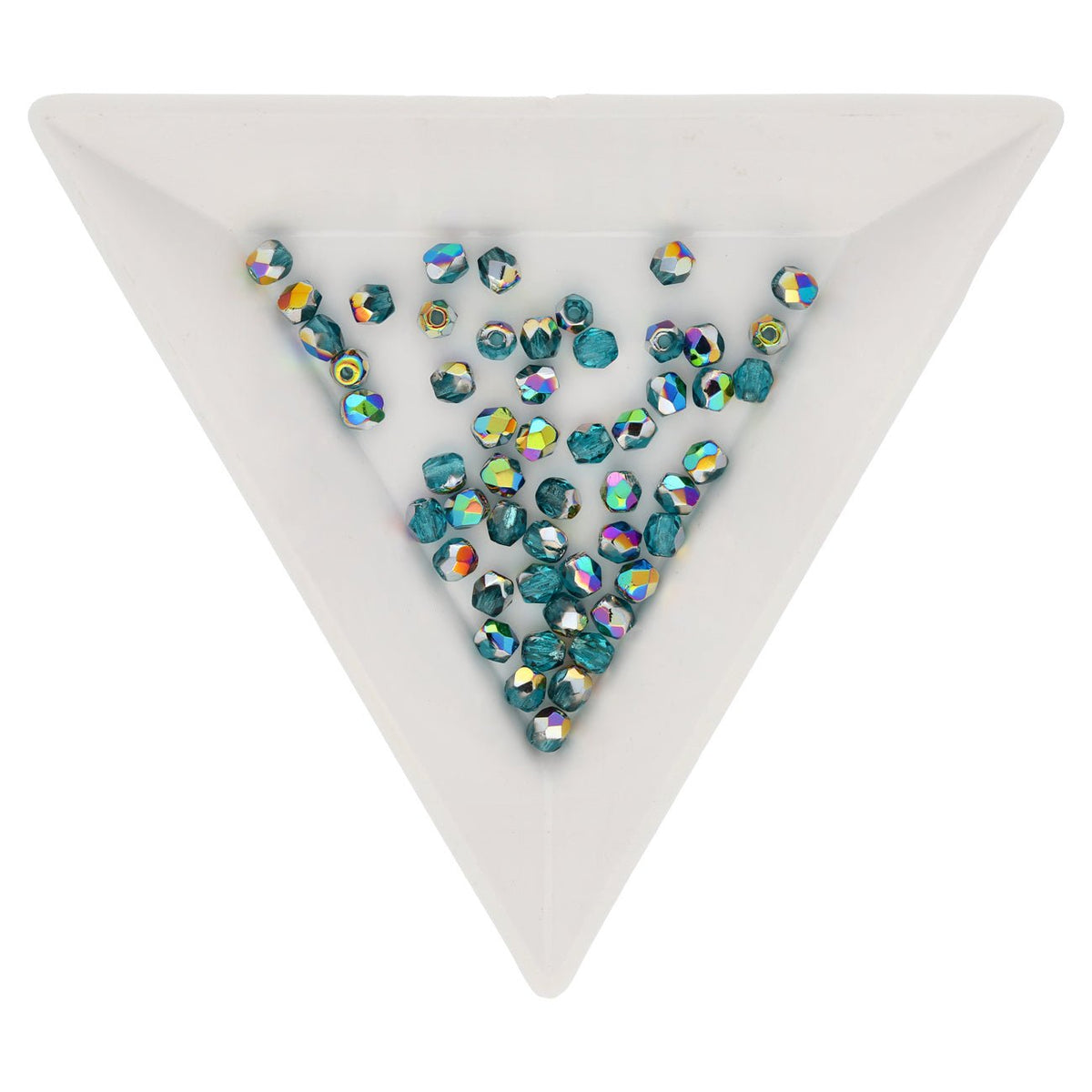 Fire polished 3 mm Glasperlen - Teal - Vitral - PerlineBeads