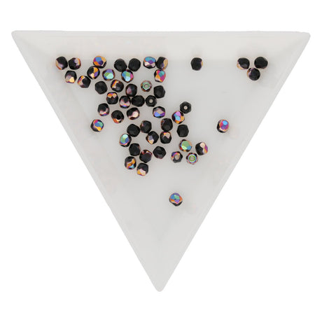 Fire polished 3 mm Glasperlen - Vitex Jet - PerlineBeads