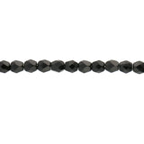 Fire polished 4 mm Glasperlen - Jet - PerlineBeads